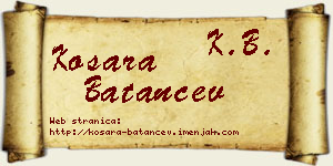 Kosara Batančev vizit kartica